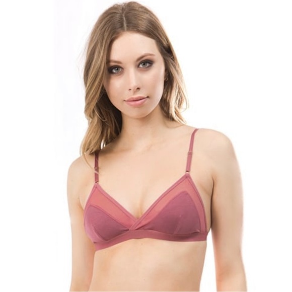 Mauve Bralette with Mesh Detail - Picture 1 of 6